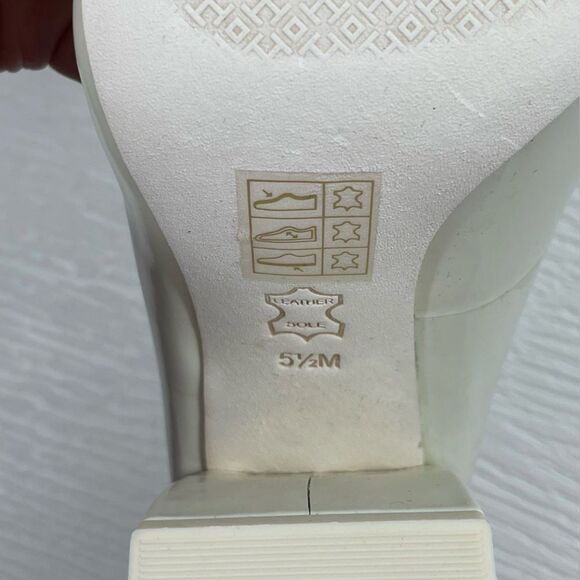 NIB TORY BURCH Ivory Addison Pump Box Calf Heels Women’s Sz 5.5 Shoes NEW 44916 - Picture 9 of 13